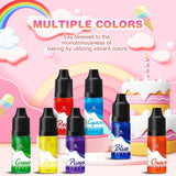 Gelvoedselkleuring - 7 x 15 ml geconcentreerde regenboogkleurige voedselkleuring voor taartdecoratie, bakken, koekjes, macarons - suikervrije voedselkleuring voor drankjes, taartdecoratie, slijm DIY