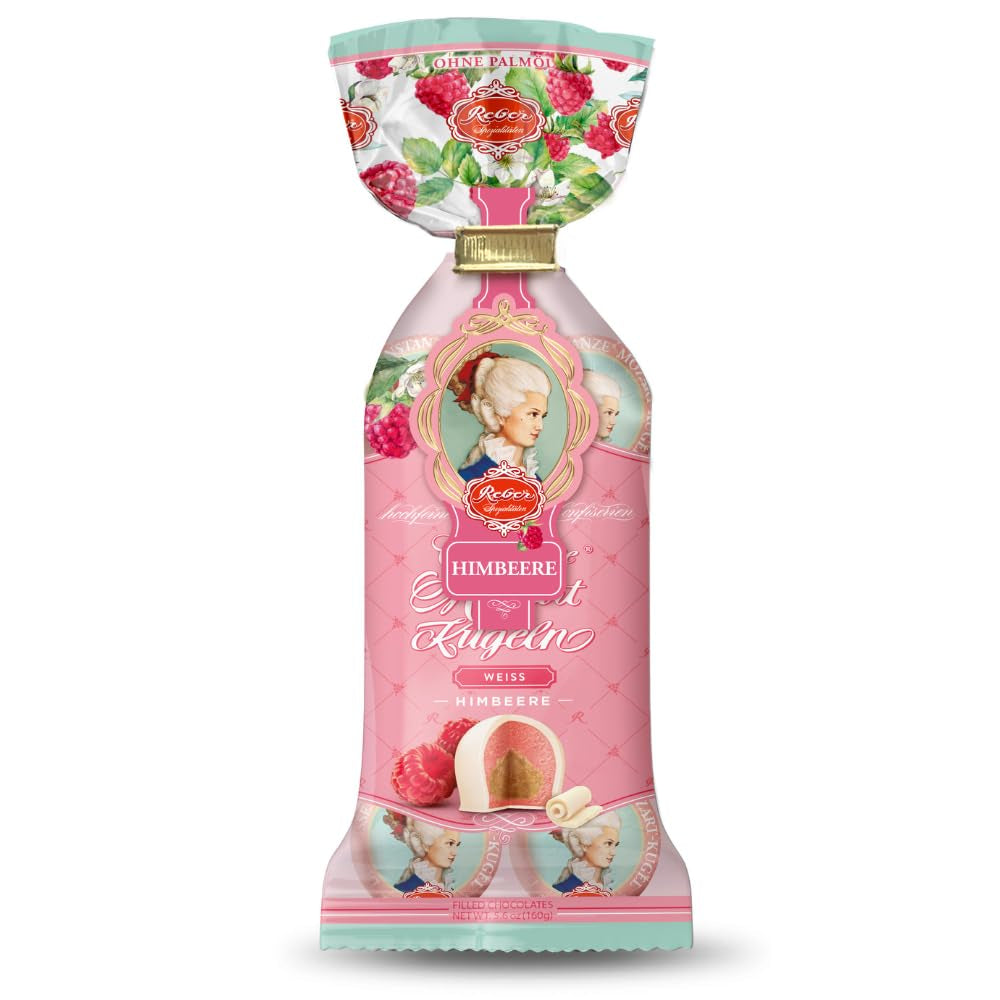 Reber Mozart-balletjes met pure chocolade, verpakking van 6 met marsepein en nougat, veganistisch - 1 x 120 g