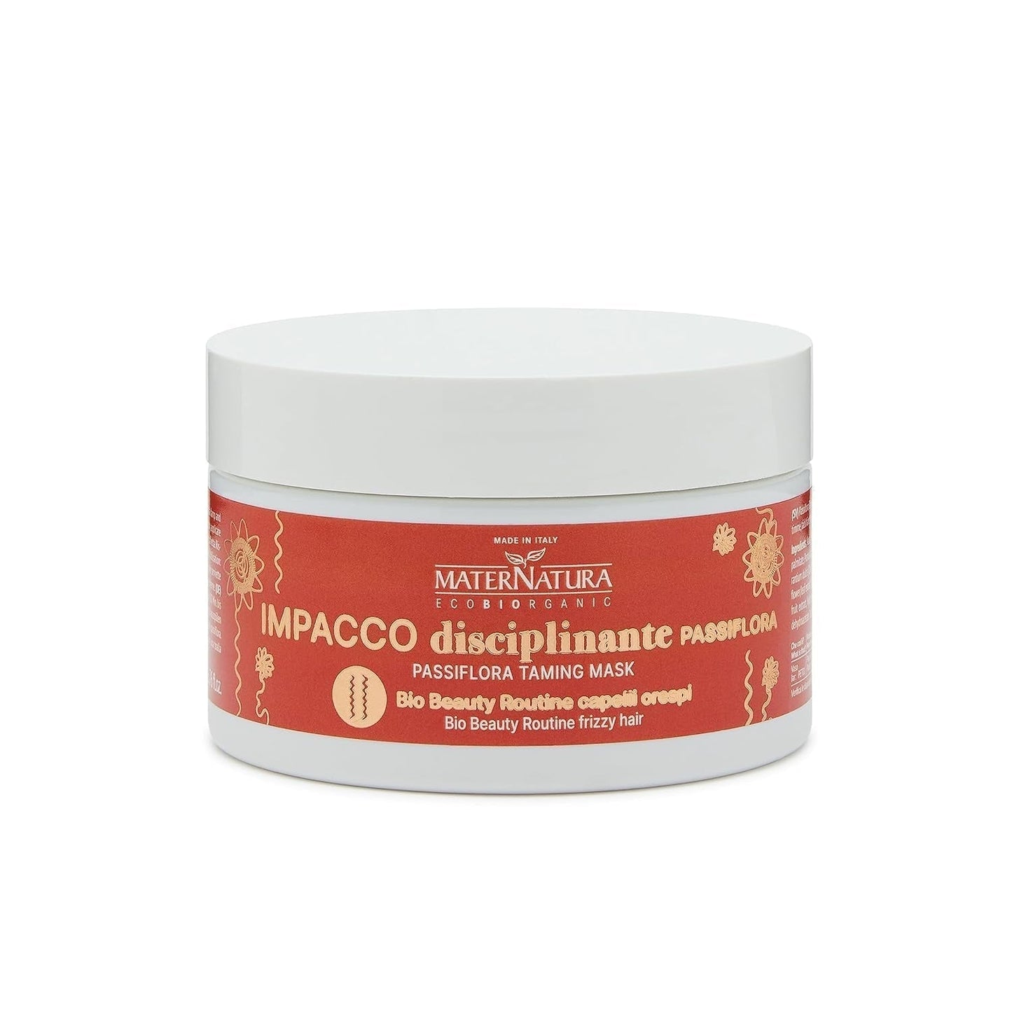 Maternatura Krullend Krullend Haarmasker met Passiebloem, Reparatie, Kracht en Glans voor Perfecte Krullen, Biologische Schoonheidsroutine voor Krullend Haar, Gemaakt in Italië - 100 ml Naty Shop Haarmasker Standaardtitel