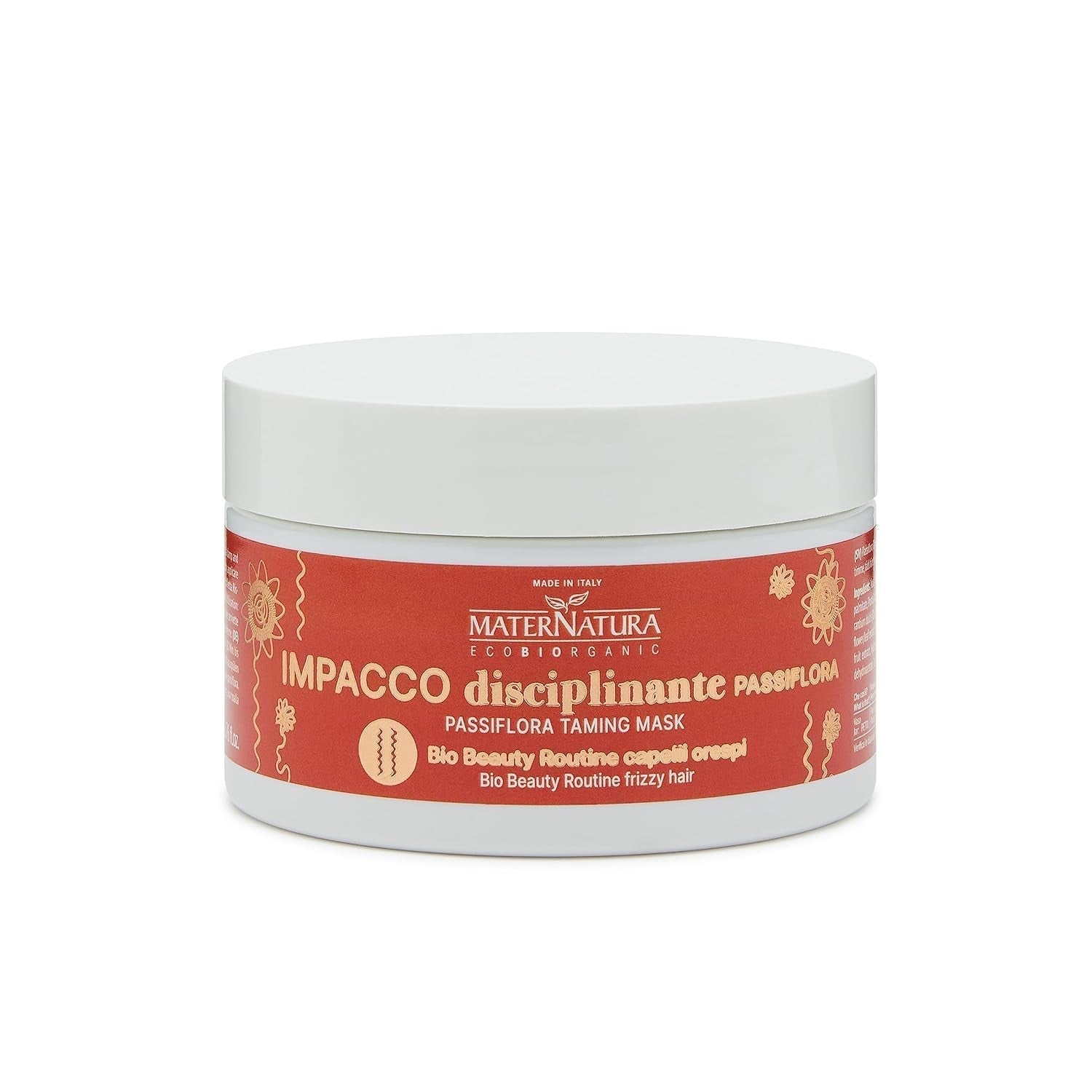 Maternatura Krullend Krullend Haarmasker met Passiebloem, Reparatie, Kracht en Glans voor Perfecte Krullen, Biologische Schoonheidsroutine voor Krullend Haar, Gemaakt in Italië - 100 ml Naty Shop Haarmasker Standaardtitel