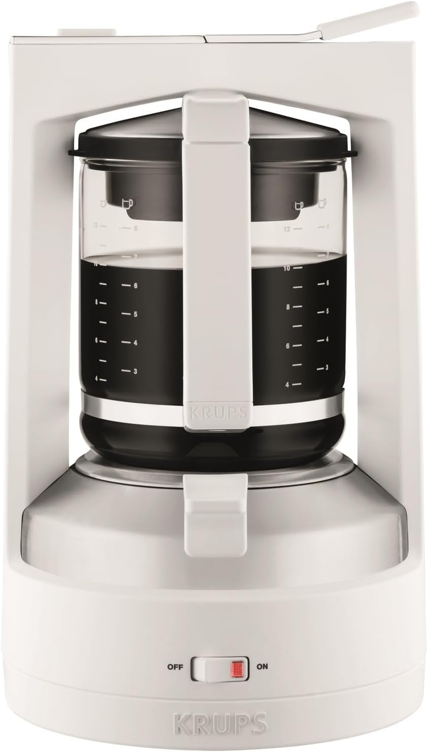 Krups T8 Filter-espressomachine, 850 Watt, automatische uitschakeling, 8-12 kopjes, 1 liter inhoud, permanent filter, verlichte aan/uit-schakelaar, eenvoudig te gebruiken, zwart, KM4689