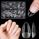 Korte kunstnagels 500 stuks zachte gel volledige dekking nageltips voor gelnagels 12 maten Voorgepolijste nageltips voor gelnagels Korte kunstnagels Doodskistnagelverlengingen met doos