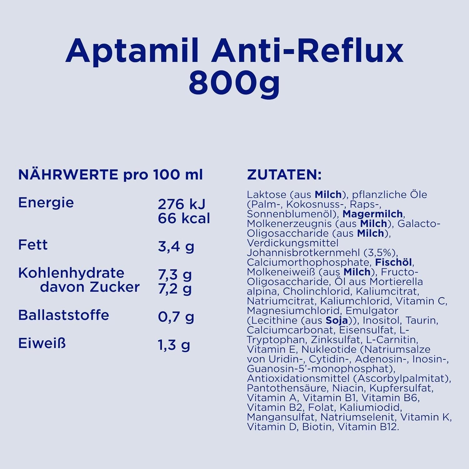 Aptamil Anti-Reflux - Volledige formule vanaf de geboorte Dieetmanagement Braken en oprispingen Babyvoeding Melkpoeder 1 x 800 g
