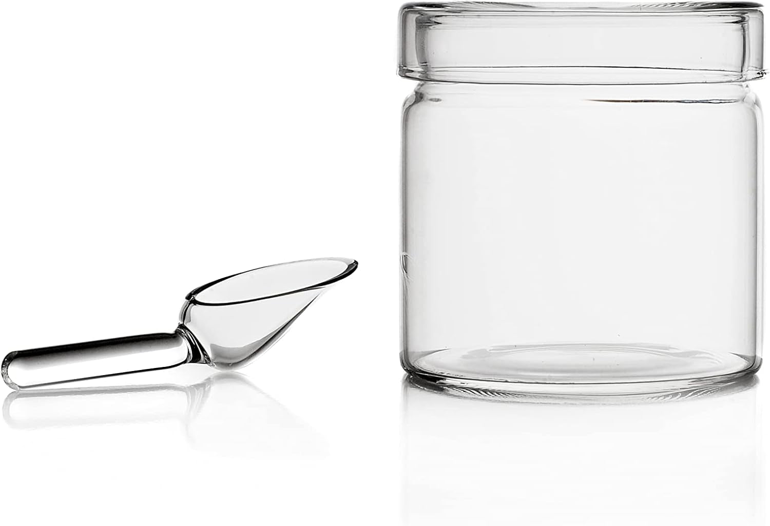 Theepot met lepel, Piuma collectie, 20 cl, borosilicaatglas, handgemaakt