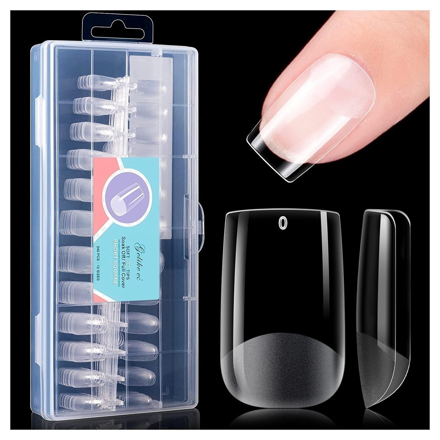 Gelike Ec korte amandelnagels - zachte nagels met volledige dekking, voorgepolijste kunstnagels voor nagelverlengingen, nagelstudio voor thuis, doe-het-zelf salon, 120 stuks, 12 maten