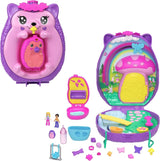Polly Pocket GKJ64 - Draagbare Pineapple Pocket Box met 8 leuke functies, Polly en Purple poppen, 2 accessoires en stickervel; speelgoed voor kinderen vanaf 4 jaar Pupusi Naty Shop Mamma egelkind
