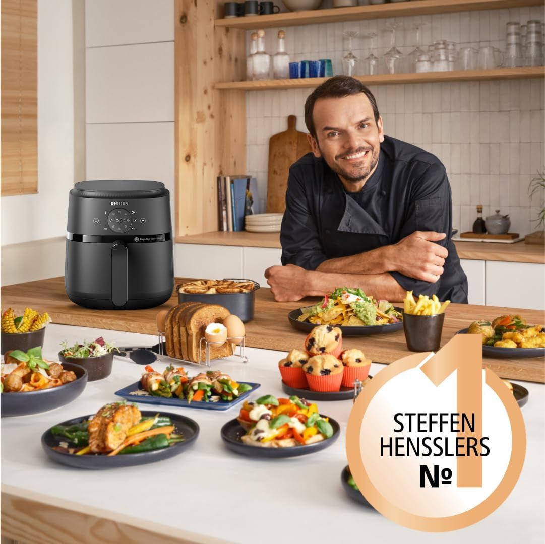 Philips Airfryer 2000 series 4,2L - Digitaal touchscreen, 13 kookopties, 9 vooraf ingestelde functies, Tot 90% minder vet met Rapidair-technologie, vermogen 1500W Apparaten Naty Shop