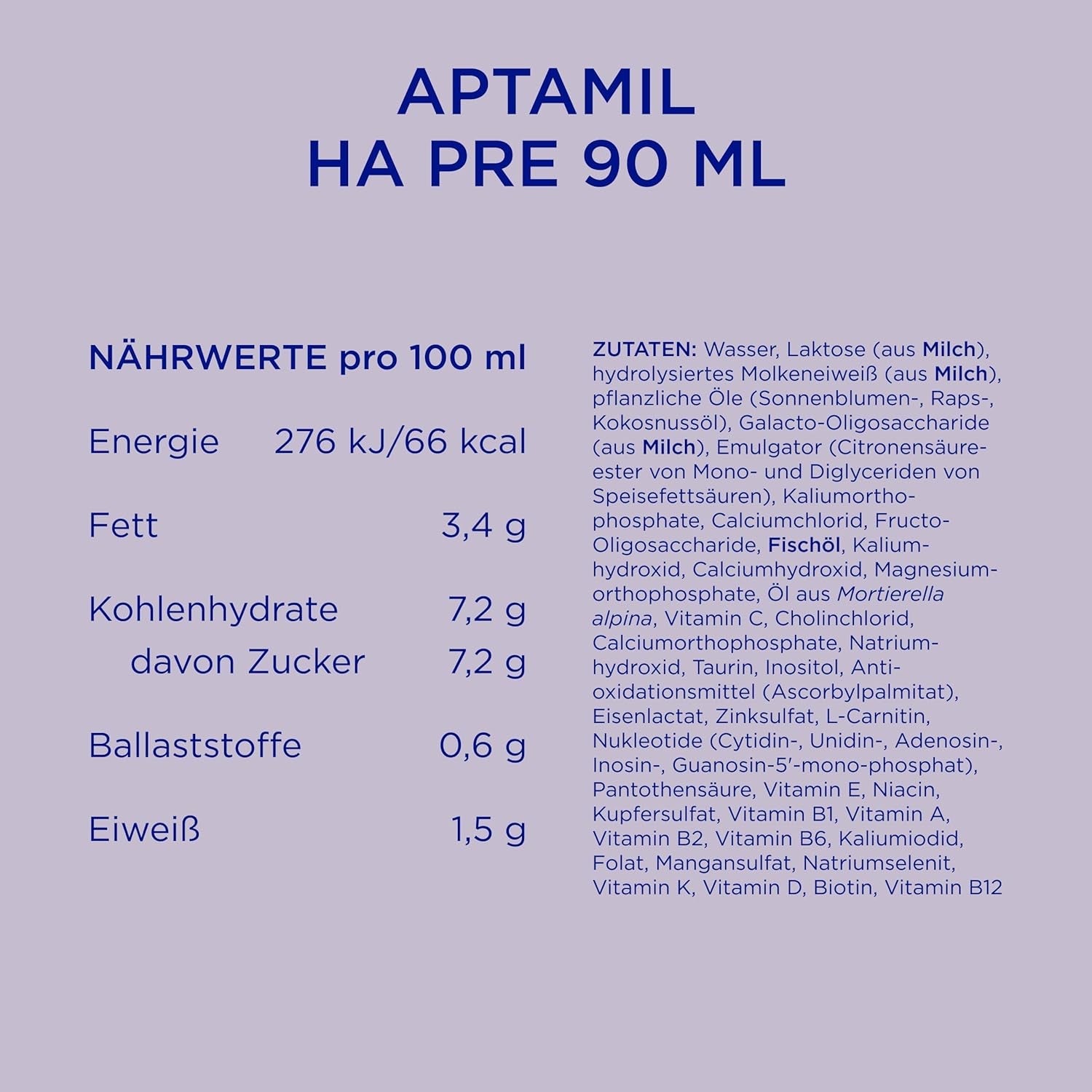 Aptamil HA Pre Ready to Drink – Gehydrolyseerde melk voor zuigelingen vanaf de geboorte – 4 x 2 x 90 ml