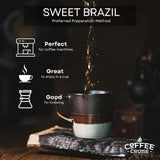 KOFFIECRUISE Sweet Brazil Brasilianische Kaffeebohnen 1kg - Mittlere Röstung - Aroma Kakao en Schokolade - Für All Kaffeemaschinen - 100% Arabisch