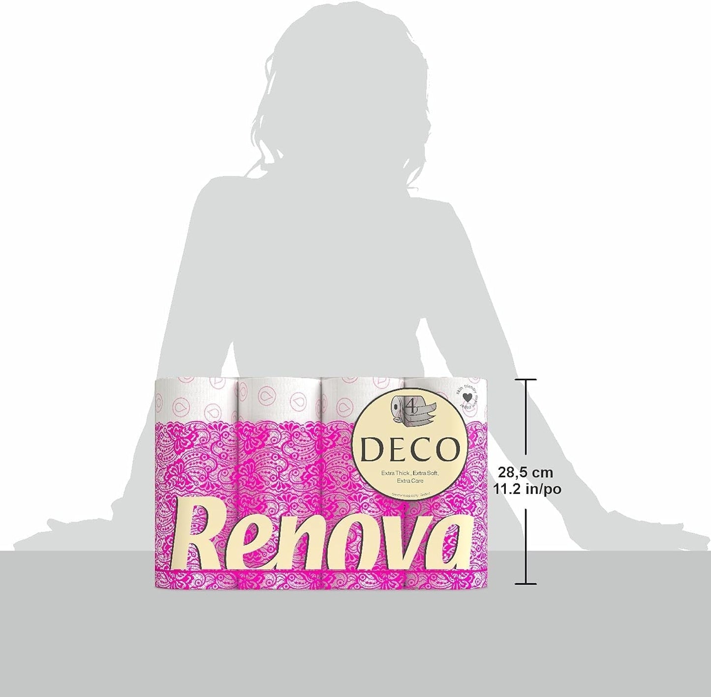 Toiletpapier Renova 4 lagen wit gedecoreerd geurend - 12 rollen rol Blanco Decorado Perfumado
