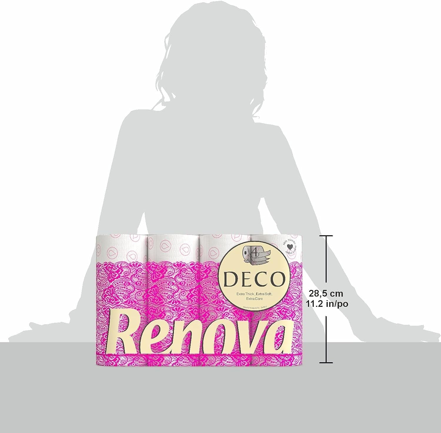 Toiletpapier Renova 4 lagen wit gedecoreerd geurend - 12 rollen rol Blanco Decorado Perfumado