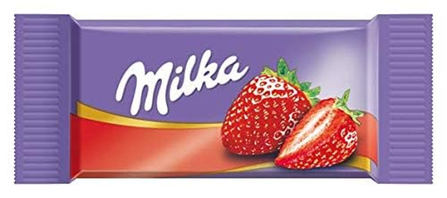 Milka Naps Mix – Mini chocoladevierkantjes in 4 assortimenten: Alpenmelk, Aardbeien, Hazelnoten, Cacaoroom – 1 x 1kg