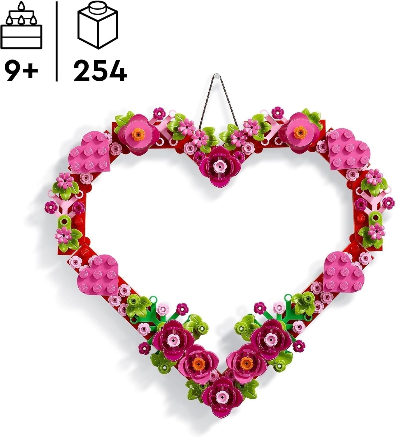 LEGO hartdecoratieset, bouwspeelgoed voor kinderen, meisjes en jongens vanaf 9 jaar, kinderkamerdecoratie of wandaccessoires, cadeau-idee voor Valentijnsdag, Moederdag of verjaardag 40638 Bouwsets Beuche den LEGO-Store