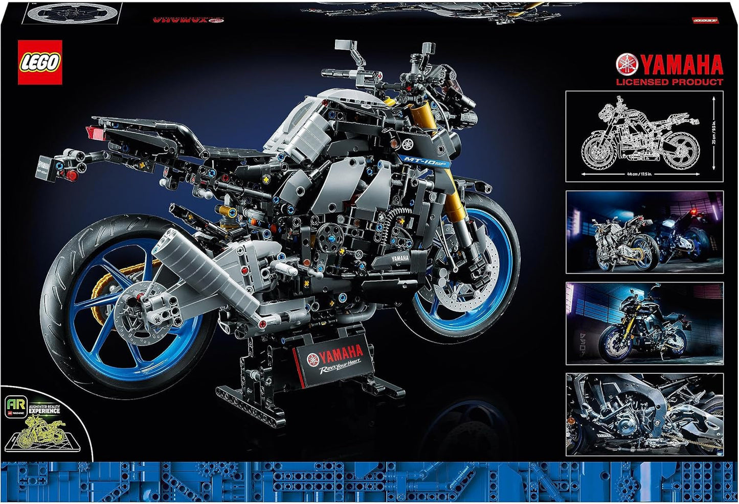 LEGO 42159 Technic Yamaha MT-10 SP motorfietsmodel voor volwassenen, authentiek voertuigmodel met 4 cilindermotor, functionele besturing en AR-app, cadeau voor mannen en vrouwen Bouwpakketten