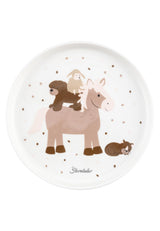 Sterntaler Porseleinen Serviesset Rustiek Design - Antislip en afneembare siliconen basis Serviesset - Baby- en kinderservies met bord, kom van 400 ml en mok van 200 ml, wit