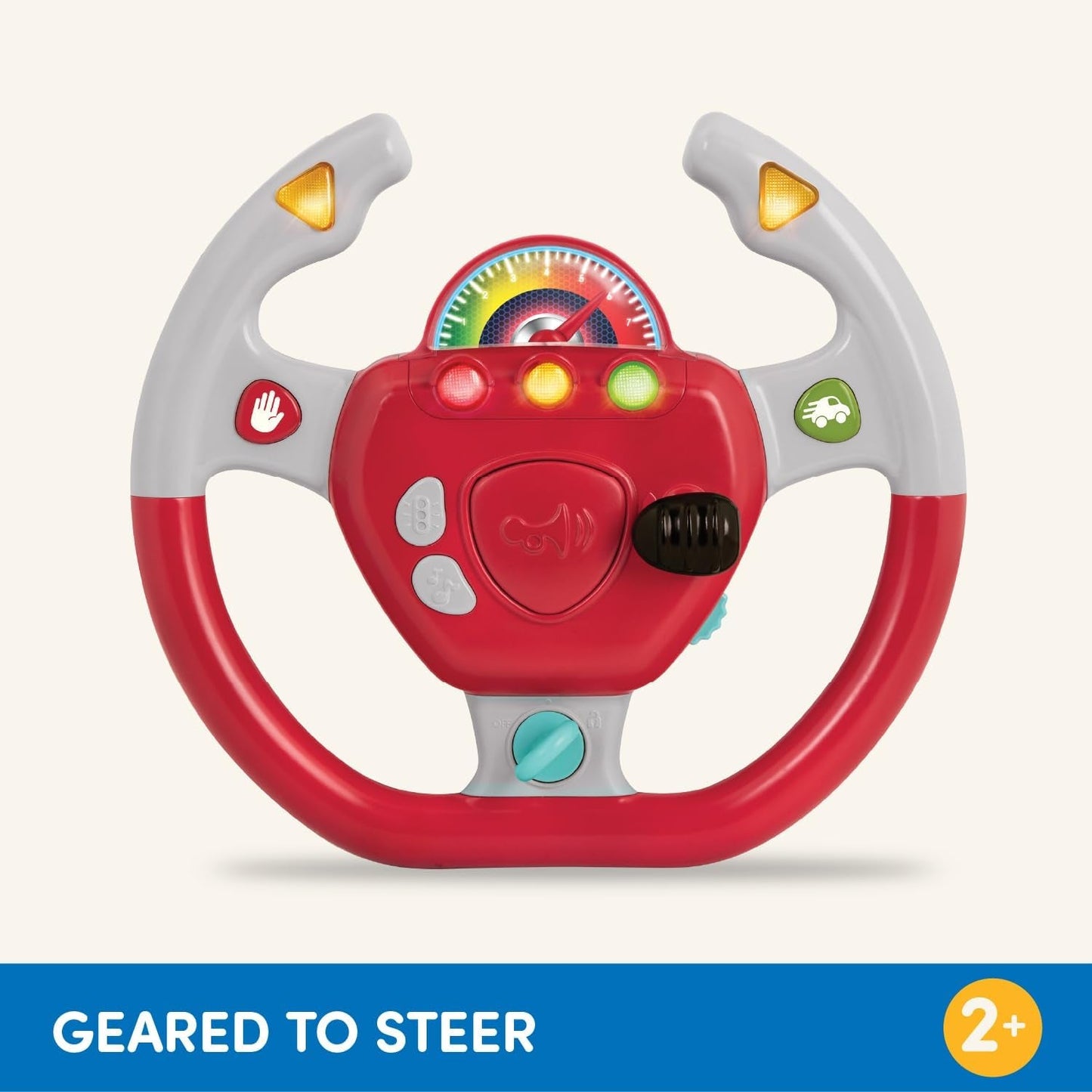 Plastic Battat, BT2525Z interactief stuurwielspeelgoed, ook voor reizen en autoritten met licht en geluid voor kinderen vanaf 2 jaar, rood, compatibel met auto's Bebe Toys Naty Shop