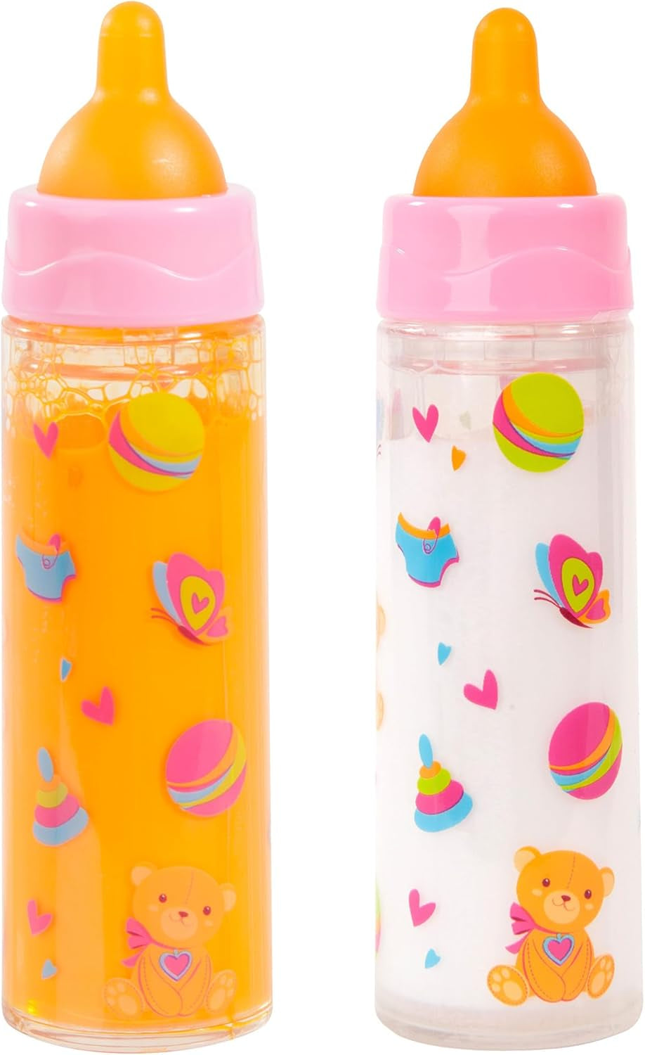 Bayer Design 79201AE Magische fles, melkfles, drinkfles, poppenaccessoire, wit en oranje