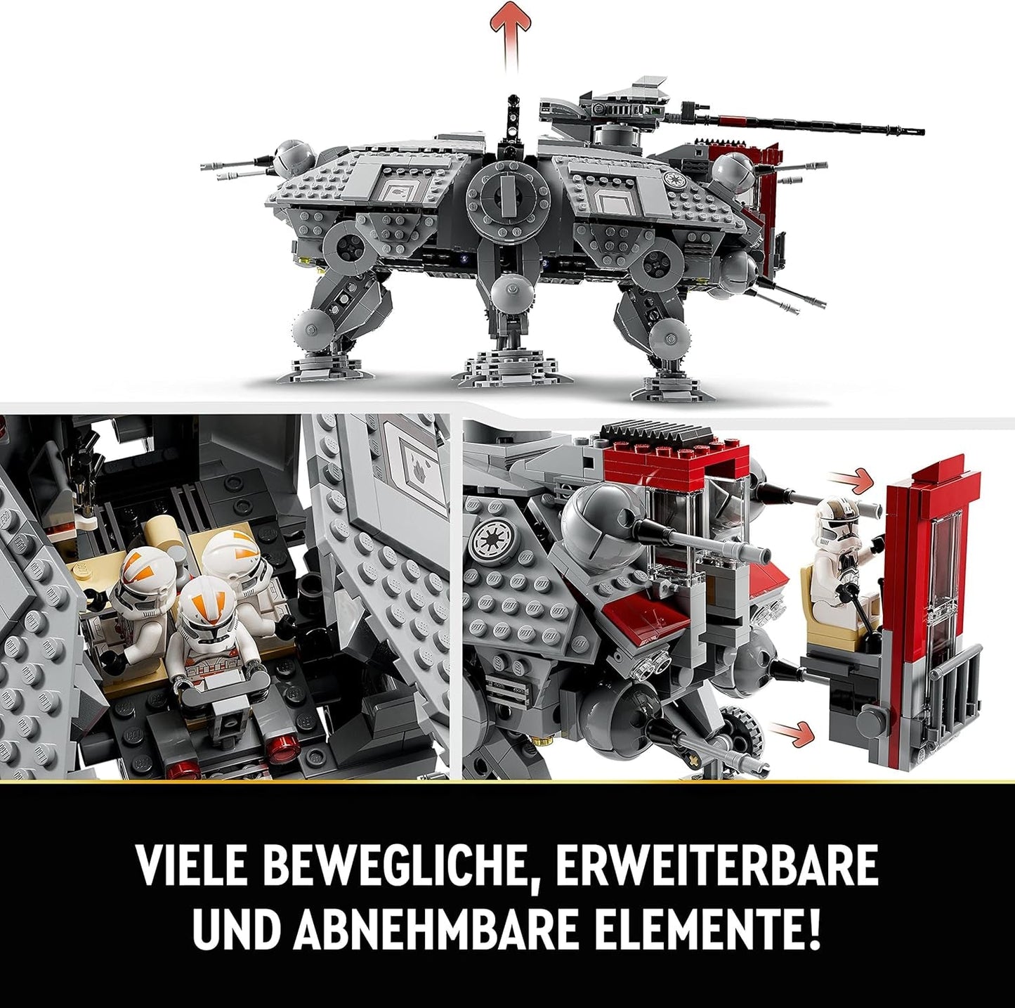 LEGO Star Wars At-Te Walker mobiel speelgoedmodel minifiguurset inclusief 3 Clone Troopers, Battle Droids en Dwarf Spider Droid 75337 Bouwsets Bekijk de LEGO-Store
