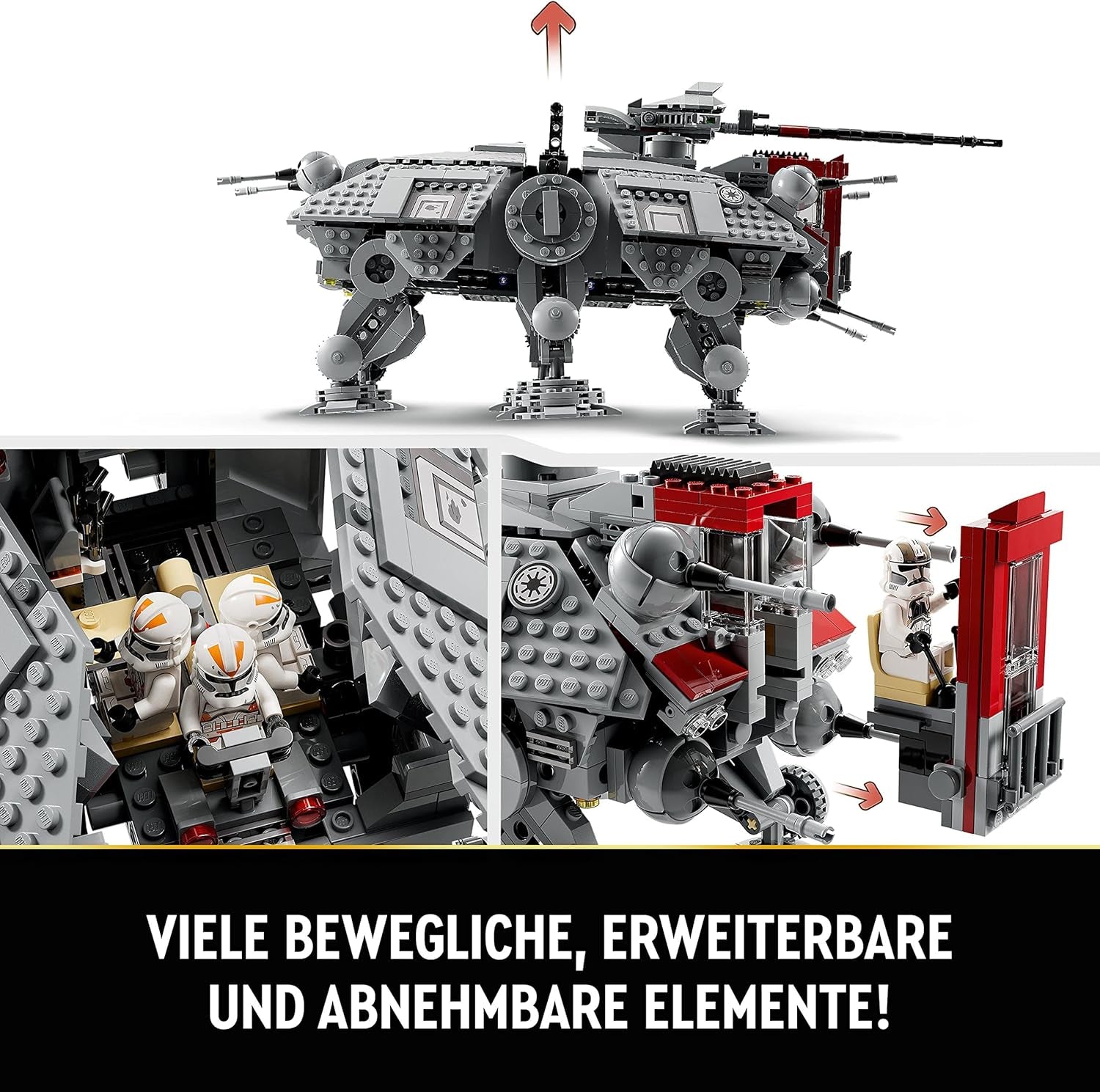 LEGO Star Wars At-Te Walker mobiel speelgoedmodel minifiguurset inclusief 3 Clone Troopers, Battle Droids en Dwarf Spider Droid 75337 Bouwsets Bekijk de LEGO-Store