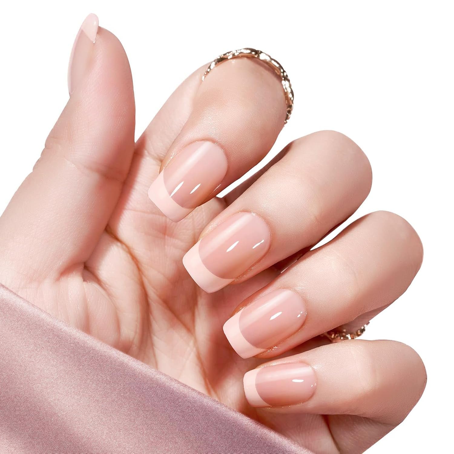 360 stuks Franse kunstnagels Medium rechthoek nepnagels met valse nagelvijl Natuurlijke tips DIY Press On voor dames en vrouwen