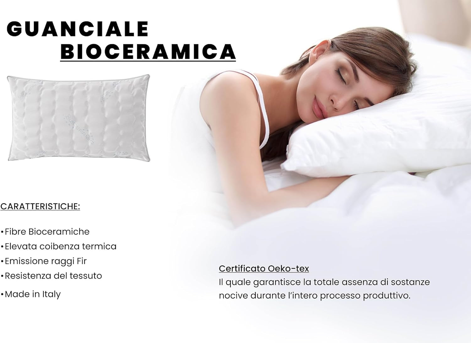 Italiaans beddengoed MB Home Italia, kussen, biokeramisch, lichtgrijs, 45 x 75 cm Naty Shop standaard kussens