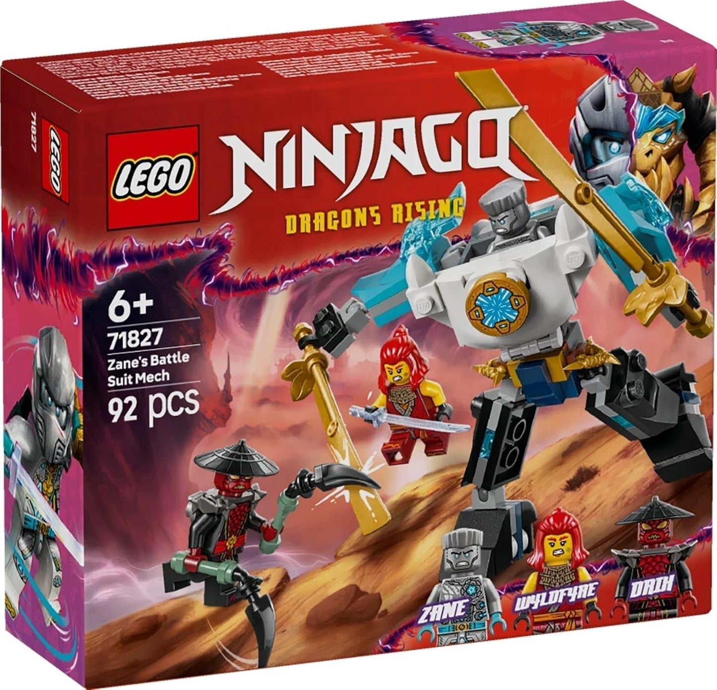 LEGO NINJAGO Zane's Actie Mech - Ninja speelgoed met 3 minifiguren voor rollenspellen - Kleine set om te bouwen en te spelen voor kinderen - Cadeau-idee voor jongens en meisjes vanaf 6 jaar 71827 Bouwsets Besuche den LEGO-Store