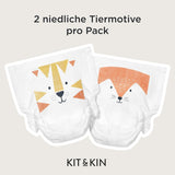 Kit & Kin Premium luiers, maat 4 (9-14 kg), 128 stuks, plantaardig en hypoallergeen, betrouwbare lekbescherming, veganistisch en dierproefvrij