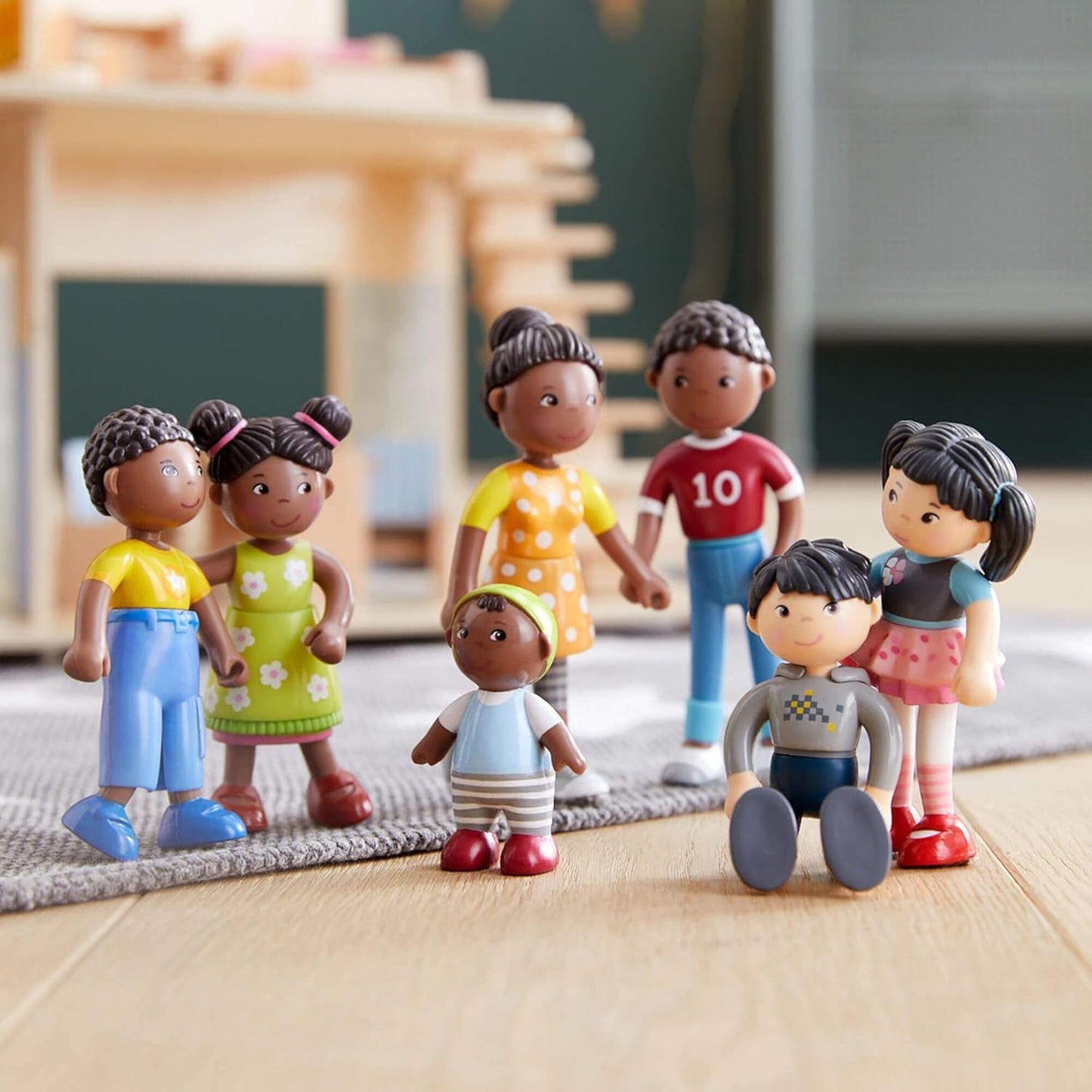 HABA 306696 - Little Friends Family Time-speelset, flexibele poppenaccessoires, vanaf 3 jaar