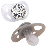 Twistshake Babyfopspenen – 2 stuks | Orthodontische vorm | Ultralicht | Zachte siliconen speen | BPA-vrij | Geschikt voor baby's vanaf 6 maanden | Grijs-wit