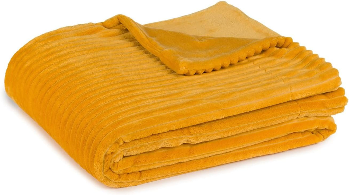 Gözze - Comfortabele en zachte deken in corduroy-look, 1620G/stuk, 150 X 200 Cm - kaneel Bedden en dekens Besuche den Gözze-Store Mosterd