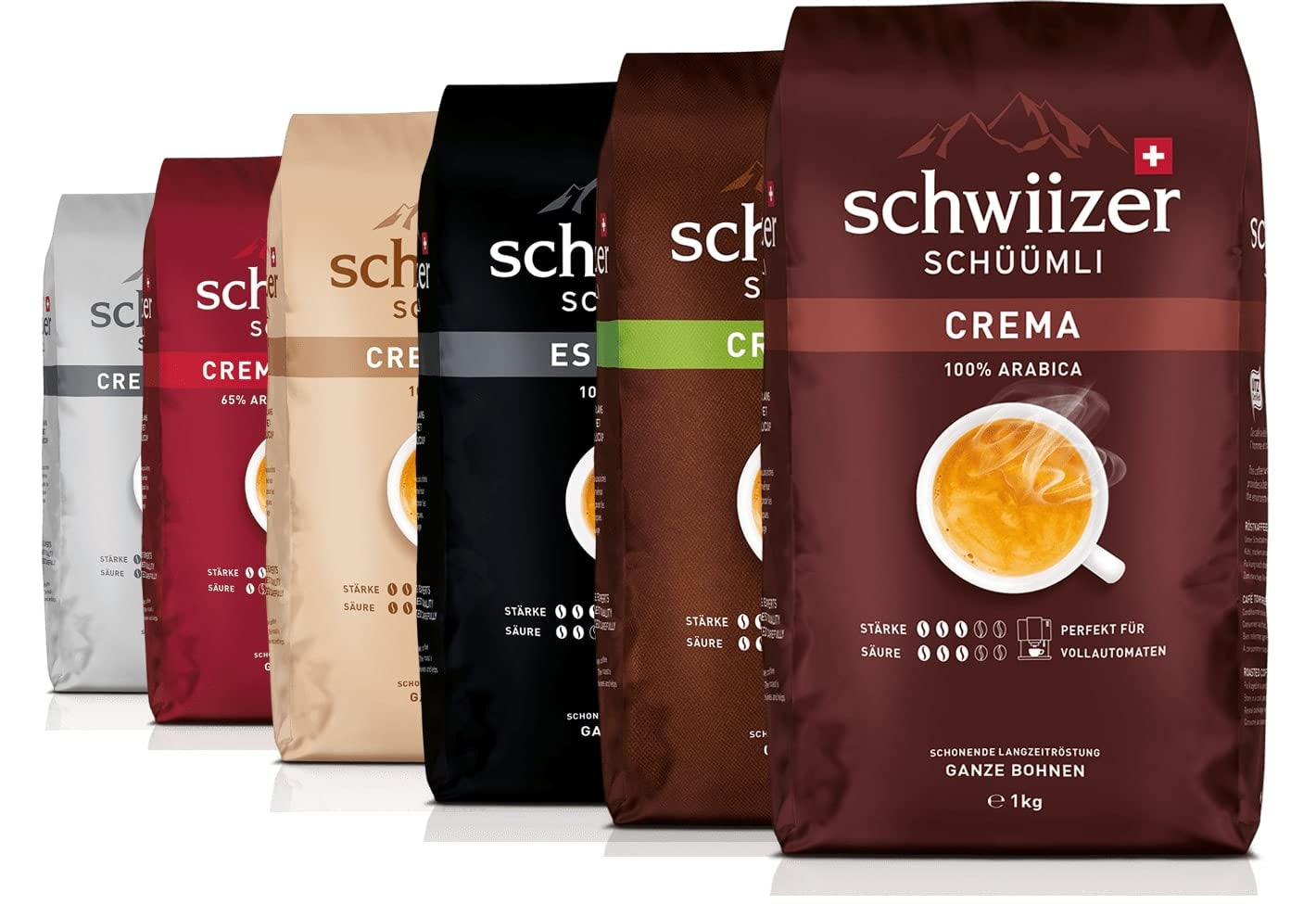 Schwiizer Schüümli Intenso, capsule, gemalen koffie 1kg - Intensiteit 4/5 - UTZ-certificaat (pak van 4)