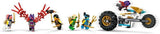 LEGO NINJAGO Ninja Team Combi Caterpillar 4 in 1 set met zweefvliegtuig, racewagen en 2 motorfietsen en 6 minifiguren Cadeau voor jongens en meisjes Ninja speelgoed 71820 Bouwsets Besuche in LEGO-Store