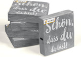 HEKU Cocktailservetten 'Schön Dass Du Da Bist', 3 lagen, 25X25Cm, 150 stuks I Elegant design I Ideaal voor feesten I Praktisch verpakt