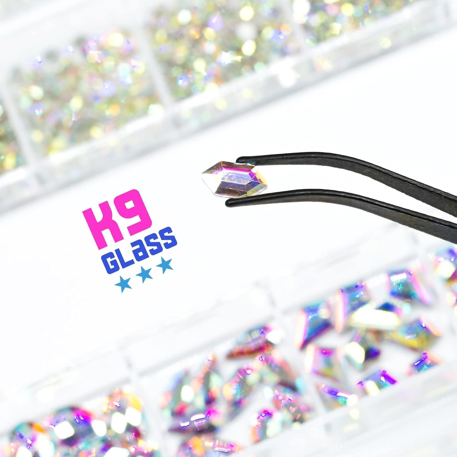 2630 stuks AB kristal fonkelende stenen voor nagels, 120 12 soorten grote fonkelende stenen + 2510 6 maten ronde K9 glazen stenen voor nagels, strass steentjes, nagelontwerpen, nagelbedels voor gezichtskunst