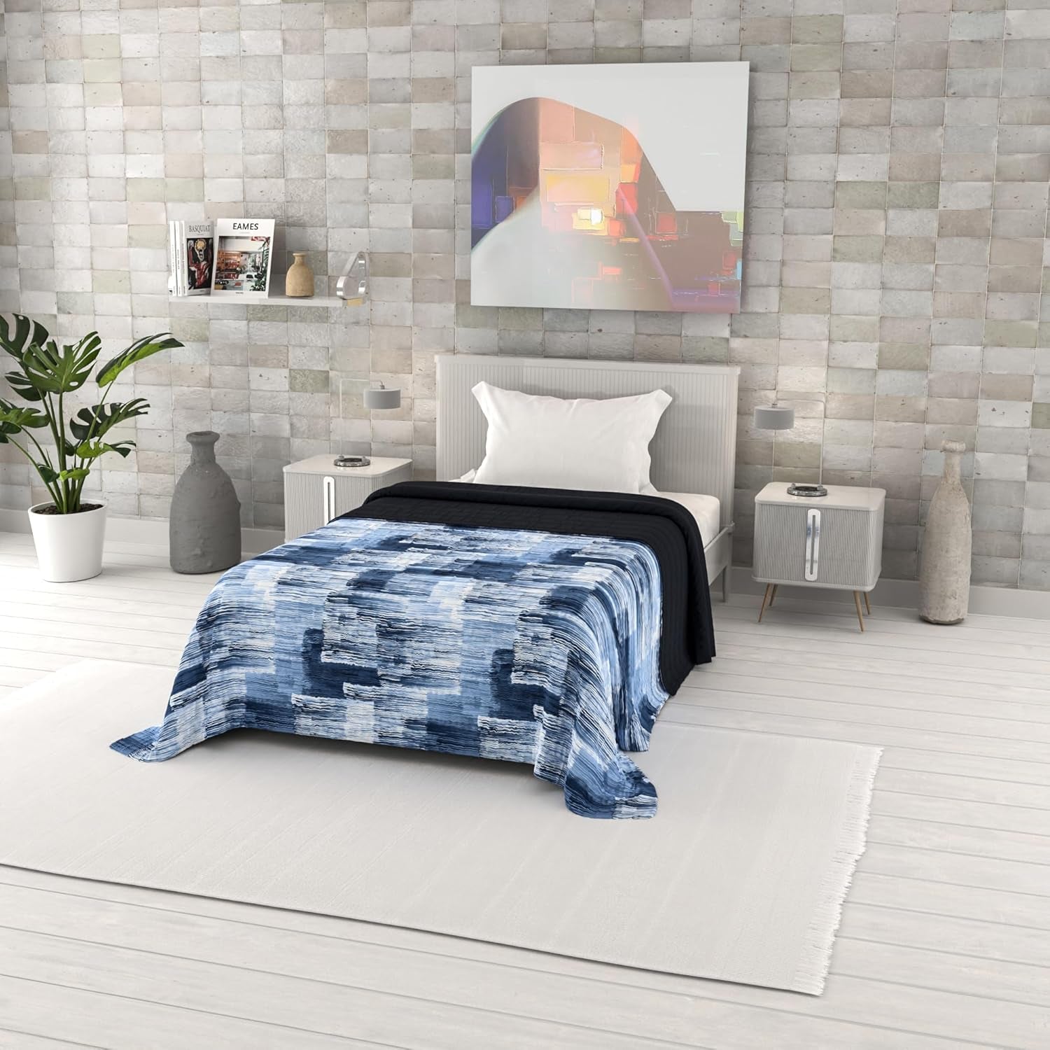 Zomerquilt met fantasieprint, polyestervulling, Bloemblaadjes, 260X270Cm Quilts en quilts Naty Shop Dye 170X270Cm