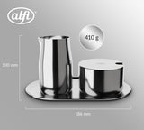 MELK- EN SUIKERSET alfi hoogwaardig gepolijst roestvrij staal melk- en suikerset, elegant ontwerp, vaatwasmachinebestendig, duurzaam