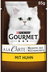 Gourmet A la Carte natvoer voor katten met kip, spinazie en pastaparels, 26 stuks (26 x 85 g)