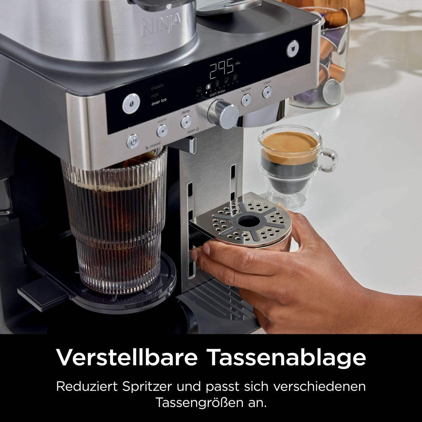 Ninja Prestige 2-in-1 filterkoffiezetapparaat met capsules en geïntegreerde melkopschuimer, voor latte, ijskoffie en Flat White, zwart CFN802EU