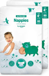 Amazon Ultra Dry-luiers, maat 1 (2-5 kg) - maanddoos, wit, 96 stuks (2 verpakkingen van 48) (voorheen merk Mama Bear, identiek product)