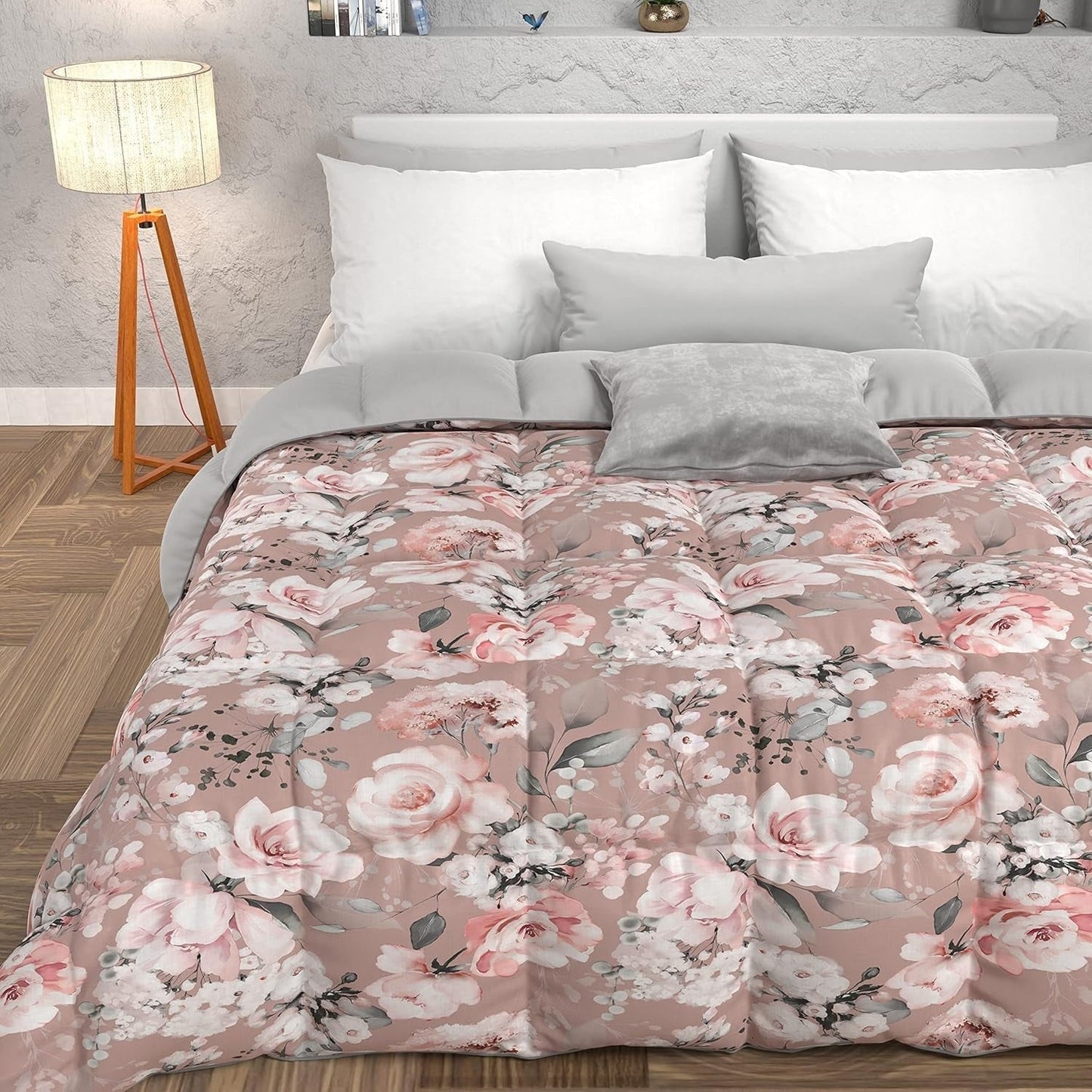 PETTI Artigiani Italiani - Winterquilt, Winterquilt, Eenvoudige quilt, Dubbelzijdig, Monocolor en digitaal printen, 100% hypoallergene microvezel, Made in Italy