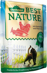 Dehner Best Nature Katzenfutter Multipack, Nassfutter, voor ausgewachsene Katzen, je 2 x Kalb / Wild / Huhn / Kaninchen, 8 x 85 g Zak (680 g)