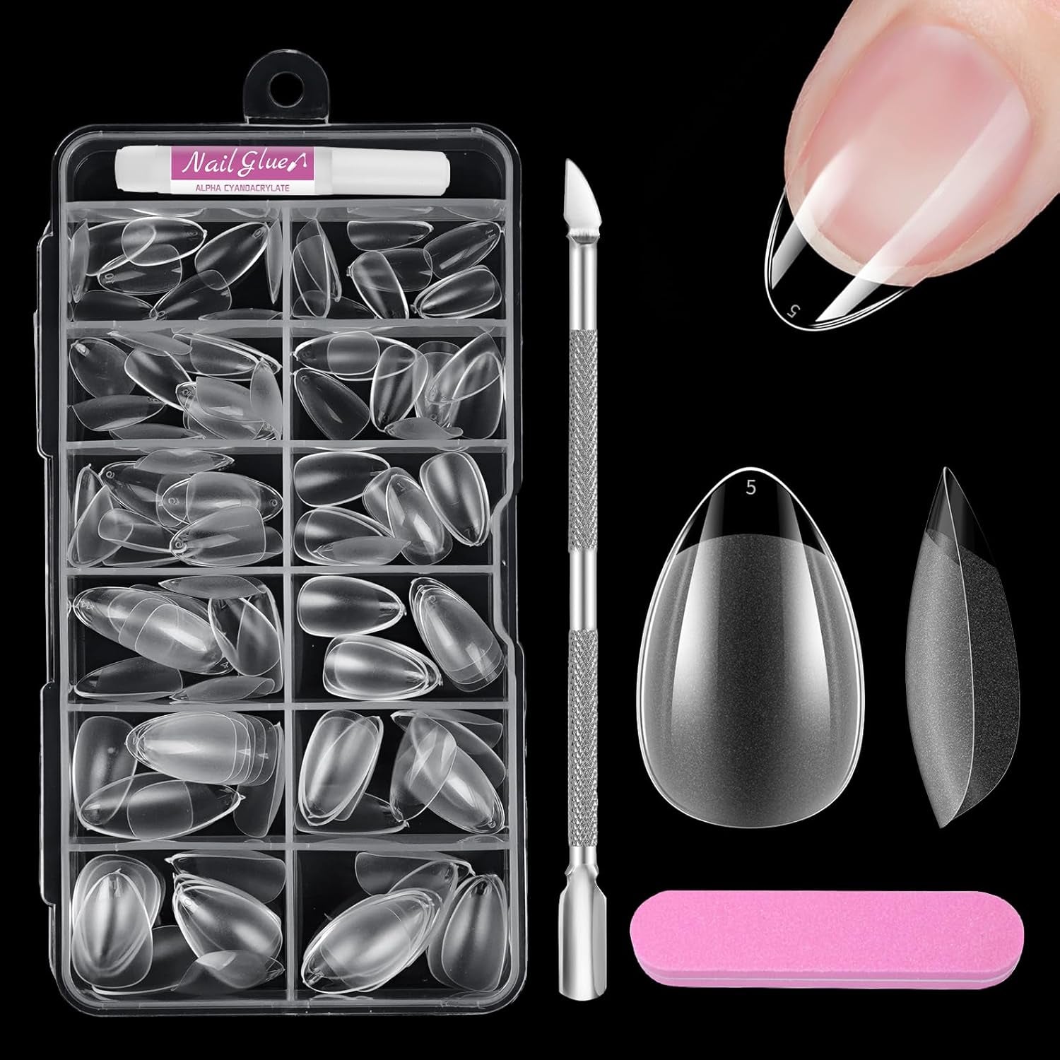 Volledige dekking korte nagels 120 stuks 12 maten Korte nageltips voor gelnagels Lijm op kunstnagels Lijm op nagelvijlset Nagelpolijstmachine Nagelriemschuiver