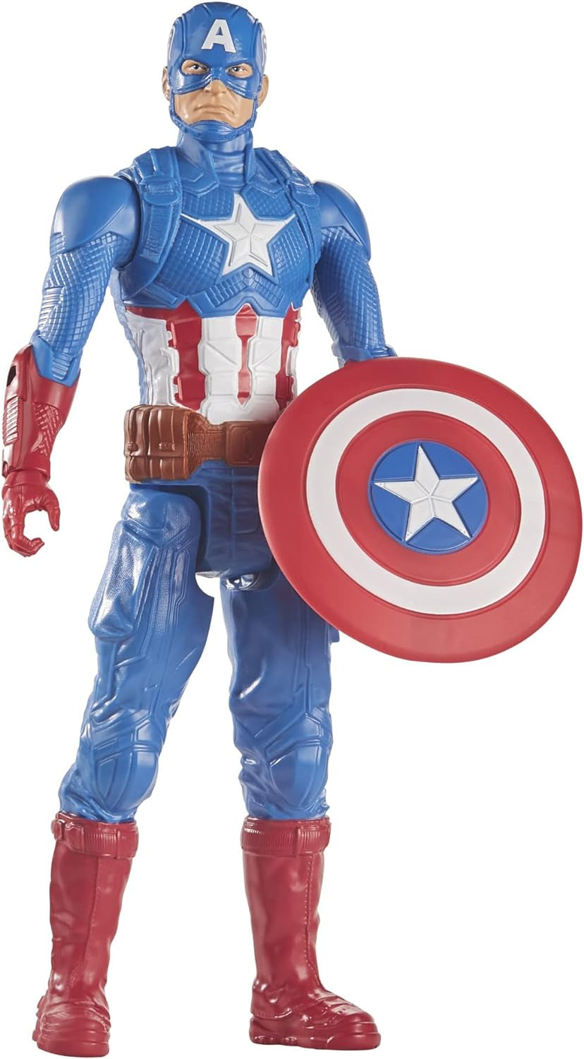 Marvel Avengers Titan Hero Series Blast Gear Captain America-actiefiguur 30 cm groot speelgoed voor 4+ jaar oud Blauwe actiefiguren Naty Shop