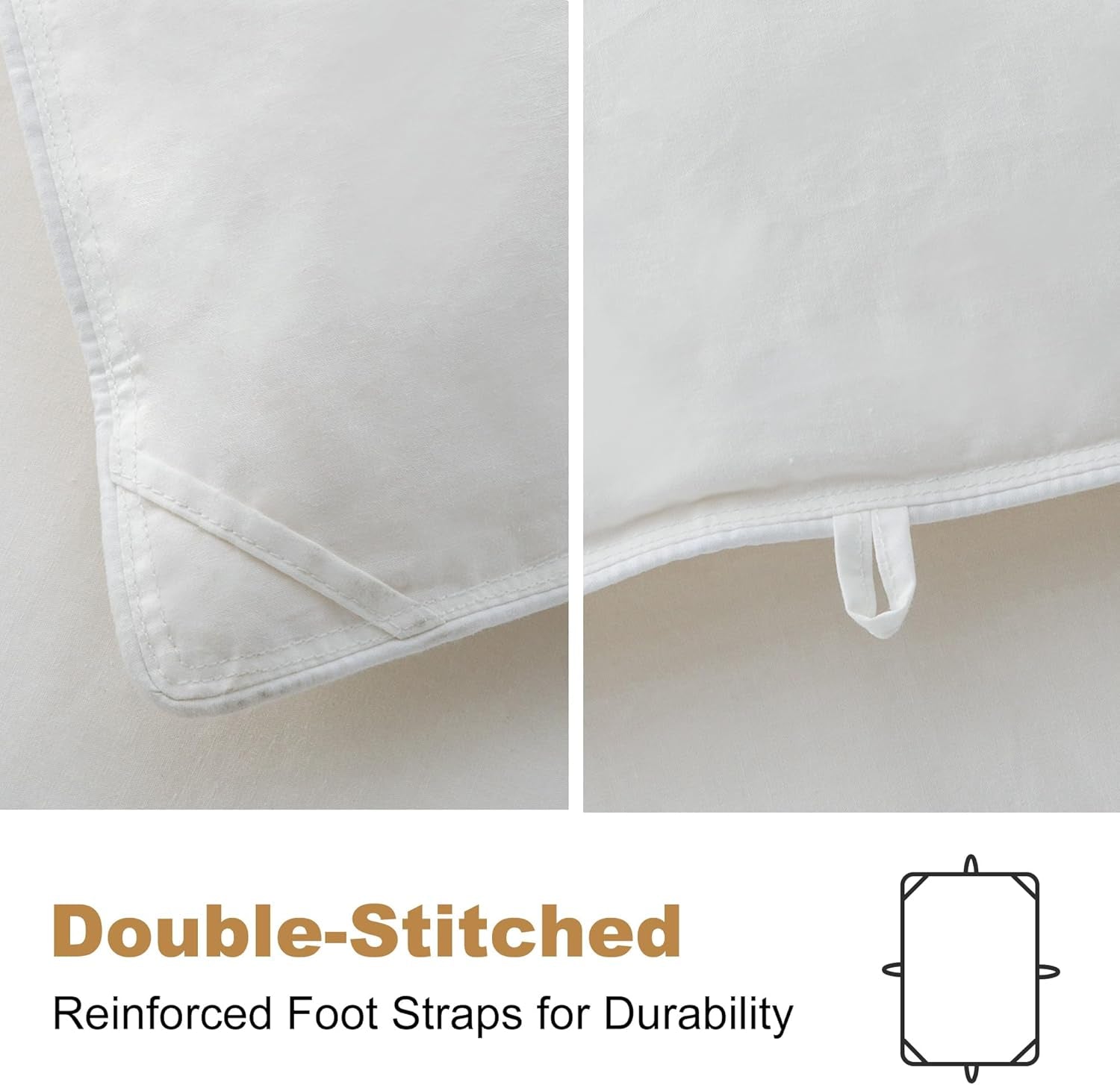 Downaero™ ganzendons dekbed voor kingsize bedden, 100% Egyptisch satijnkatoen, 900 vulkracht, gemiddelde warmte, alle seizoenen, White Naty Shop dekbedden en dekbedden
