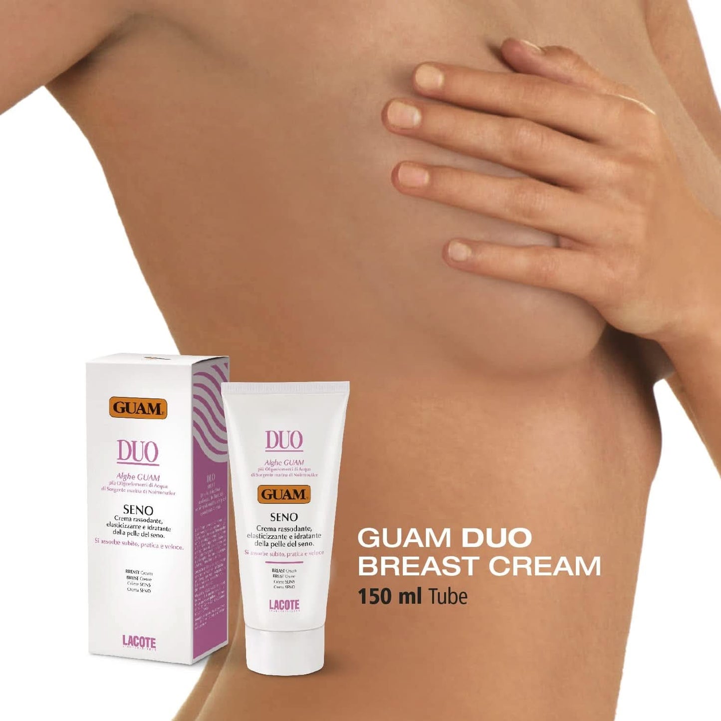 Guam, Duo Seno, Verstevigende, elasticiteits- en hydratatiecrème voor de borsthuid, 150 ml Cosmetica en Schoonheid Naty Shop