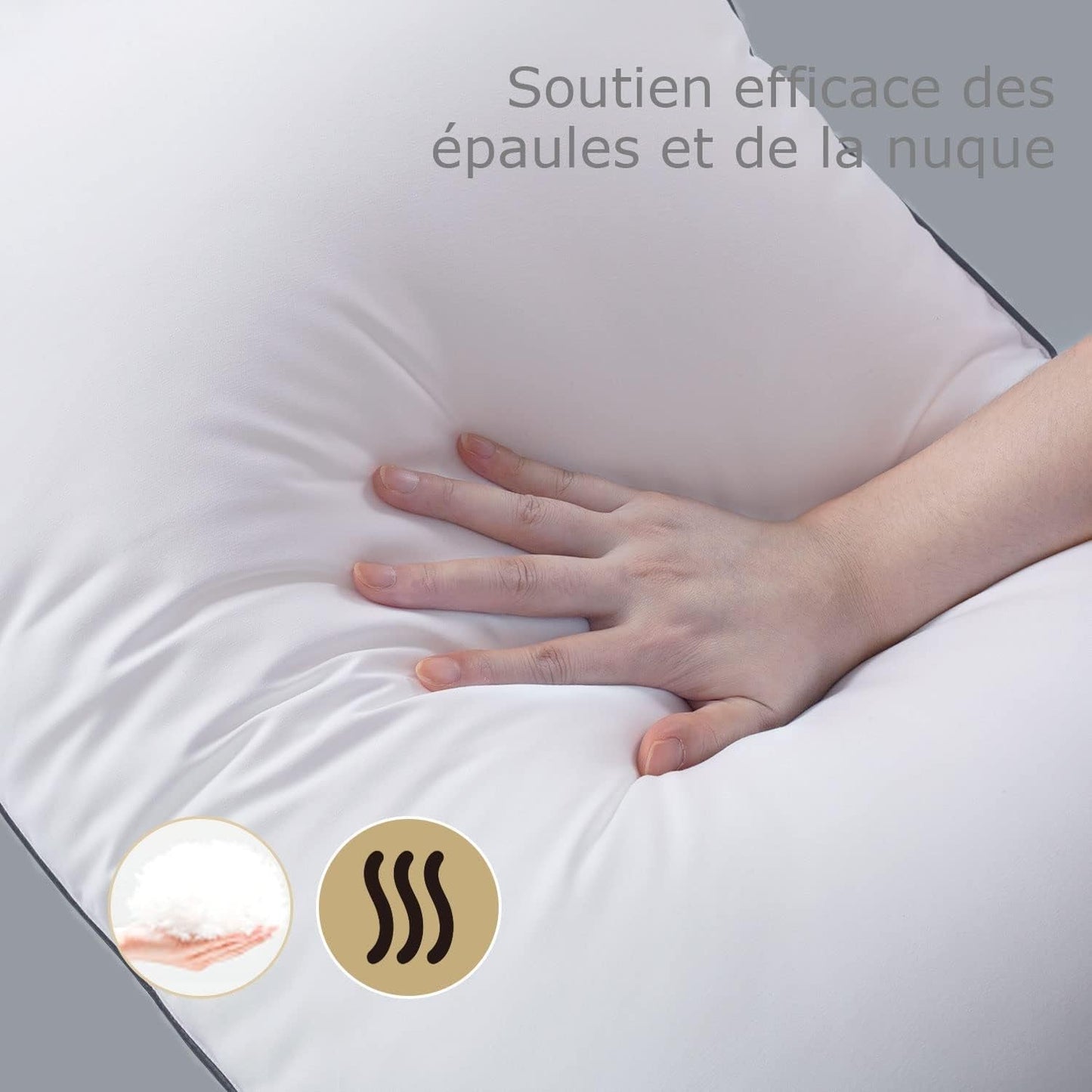 Bedstory-kussen, 50 x 70 cm, 2 stuks, bijtbestendig, zweetademend, hypoallergeen, vulling: 100% polyestervezel, ultracomfortabel en zacht comfort en uitstekende ondersteuning Naty Shop standaardkussens