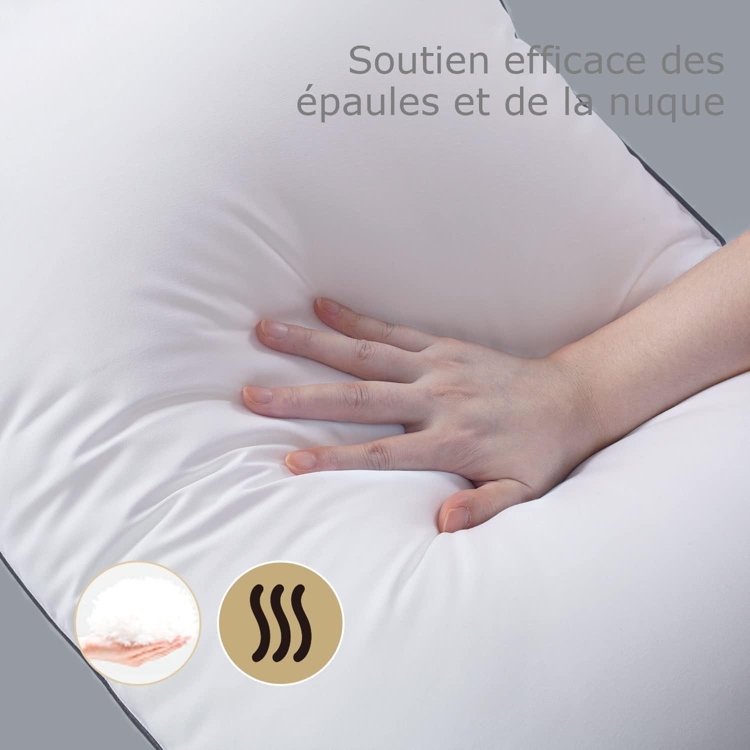 Bedstory-kussen, 50 x 70 cm, 2 stuks, bijtbestendig, zweetademend, hypoallergeen, vulling: 100% polyestervezel, ultracomfortabel en zacht comfort en uitstekende ondersteuning Naty Shop standaardkussens
