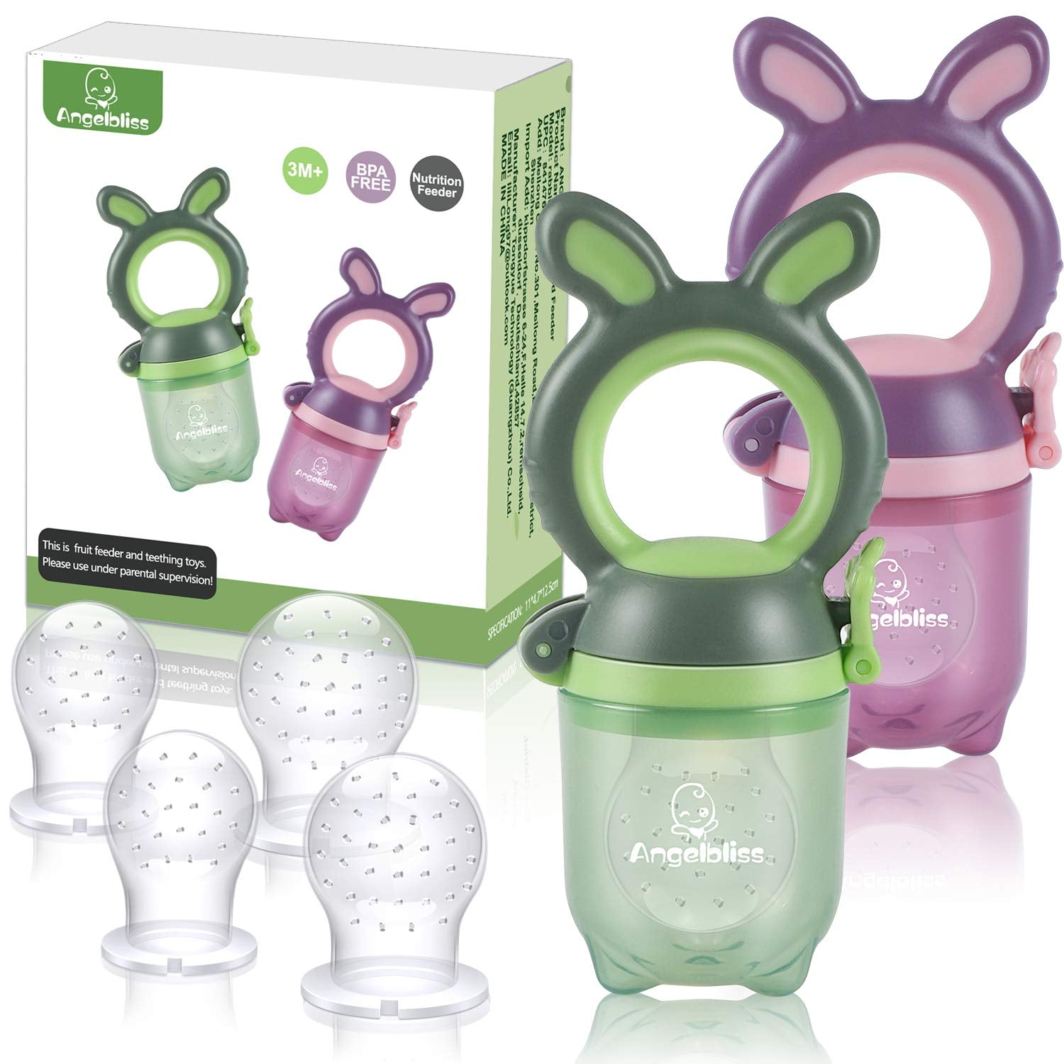 Tétine Pour Bébé/Tétine à Fruit/Tetine Grignoteuse Bebe/Tétine D'alimentation Pour Bébé - Toy de Dentition Pour Bébé, zonder BPA (2 stuks)