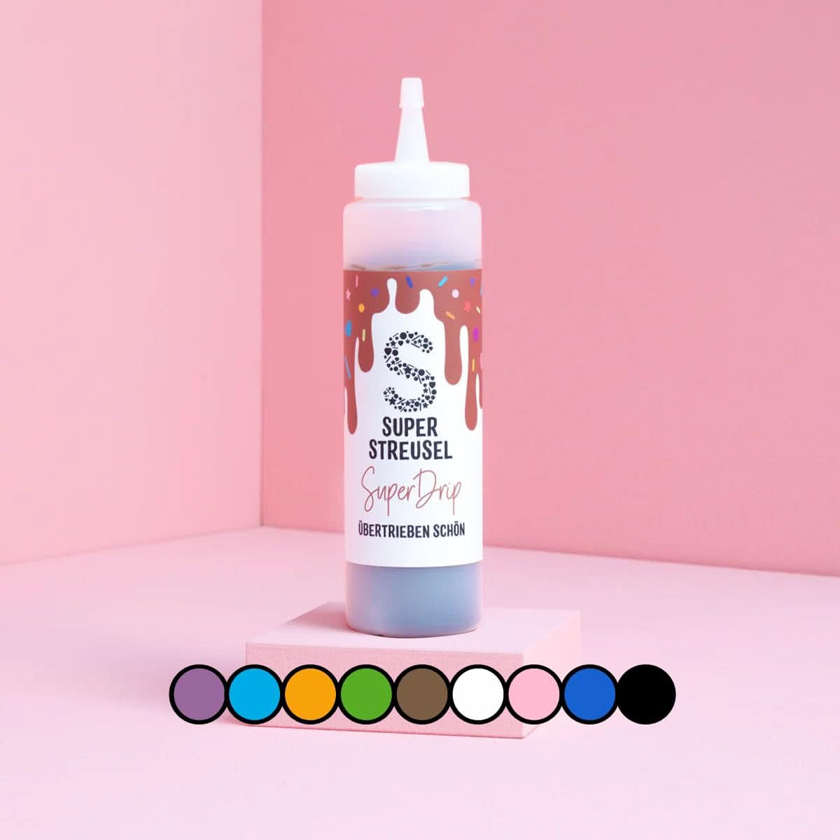 Super Drip Black Cake Glaze Cake Melts Chocolade 300 gram Glazes en Decor Naty Shop Bruin