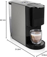 Princess 5-in-1 espressomachine met meerdere capsules - Compatibel met Nespresso, Dolce Gusto, Lavazza a Modo Mio en ESE Pads, 0,8 l capaciteit, 1450 W, zilver, zwart